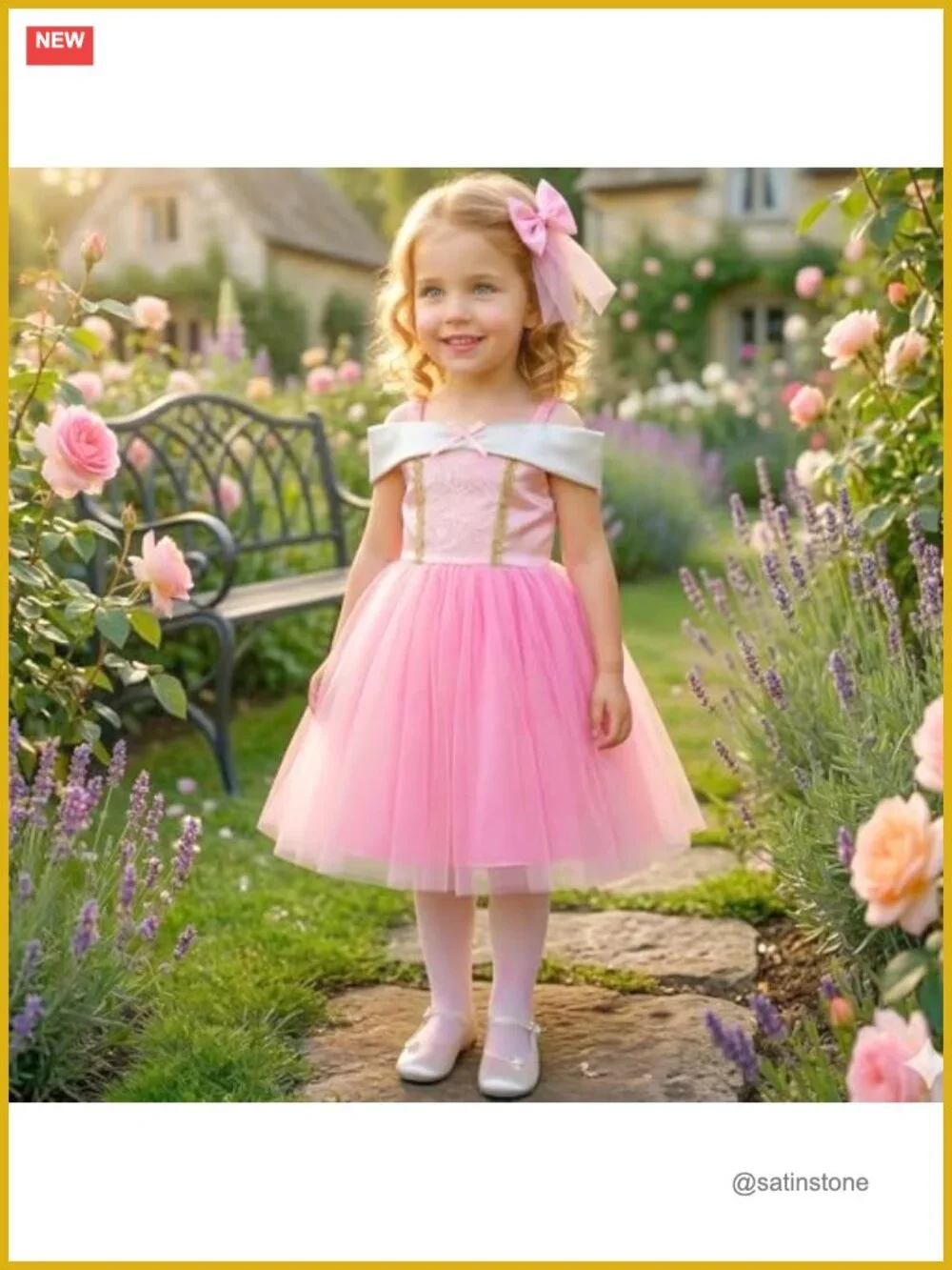 Toddler Girl Princess Dress Up Trunk - 6 Pcs Costume Set Fancy Dress Outfit 2T